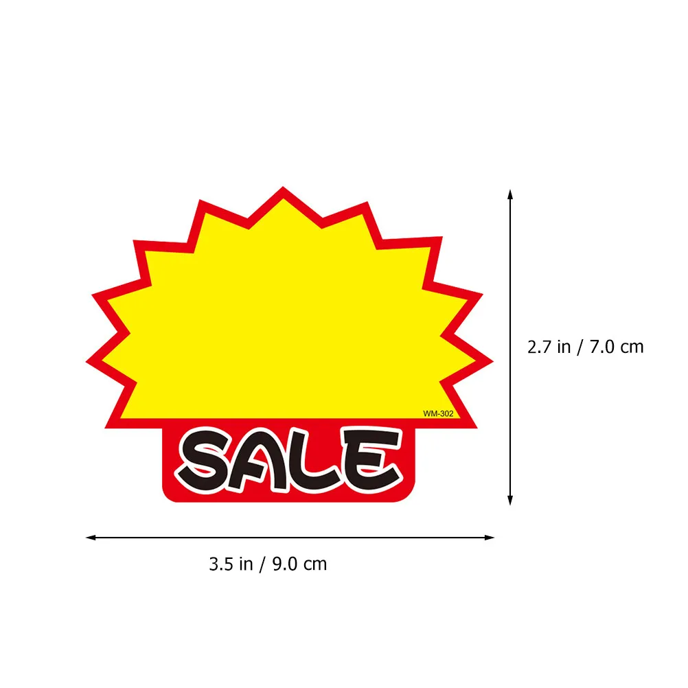 50Pcs Advertising Price Tags Heavy Duty Paper Promotional Sticker Pack for Market Sale Event Retail Business Carnival Booth