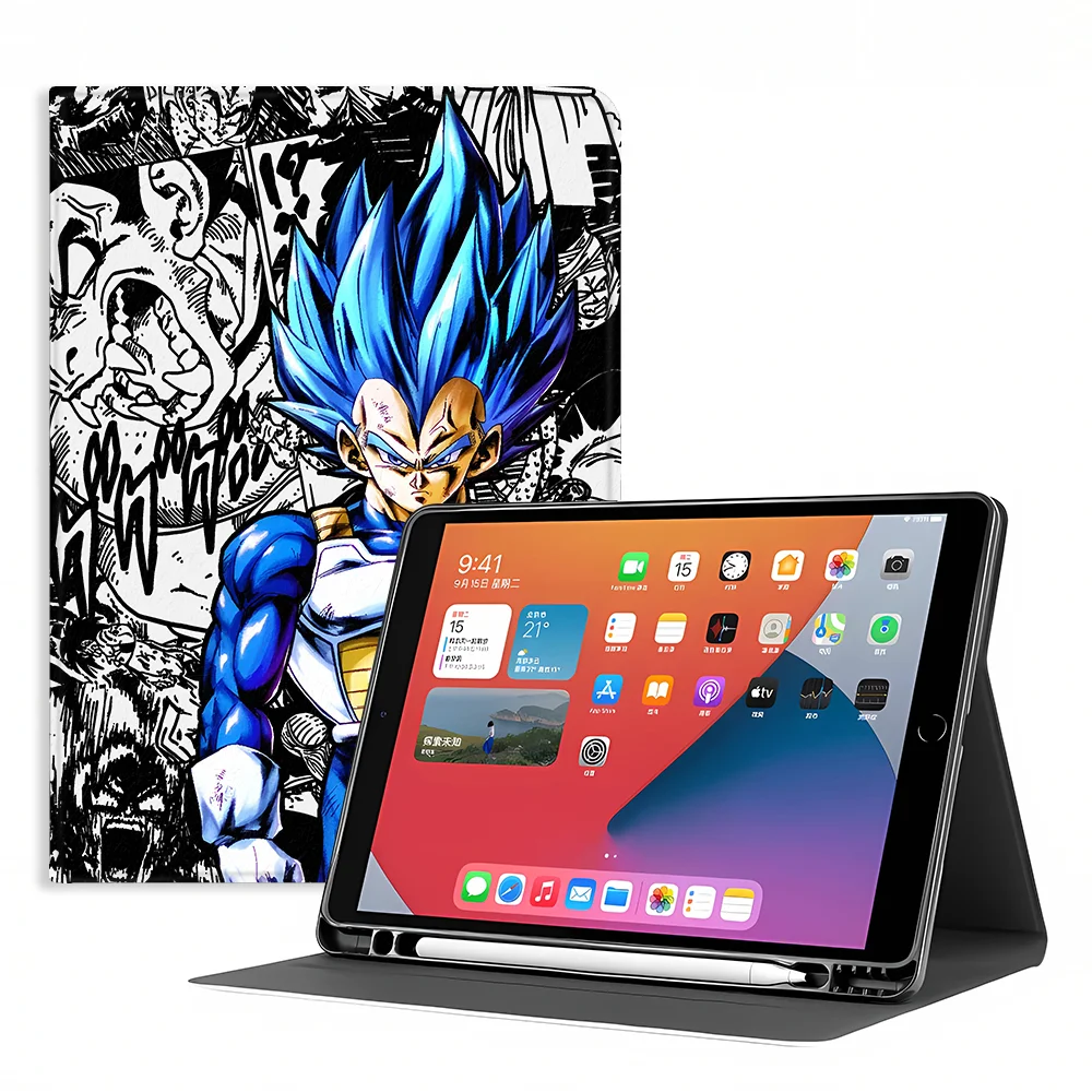 Anime D-Dragons Balls With Pencil Holder Case for Samsung Galaxy Tab S9 FE S10 Plus S10FE A9Plus A11 S11 A7 Lite S7 S8+ S9+ S10