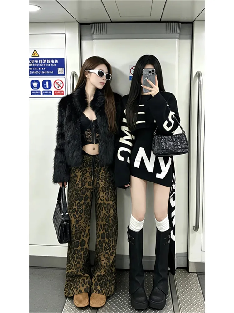 

Faionable Letter Print Loose Fit Women's Set Spring New Sle High Waist Dr And Top Combo Korean Sle Long Sve Knitwear