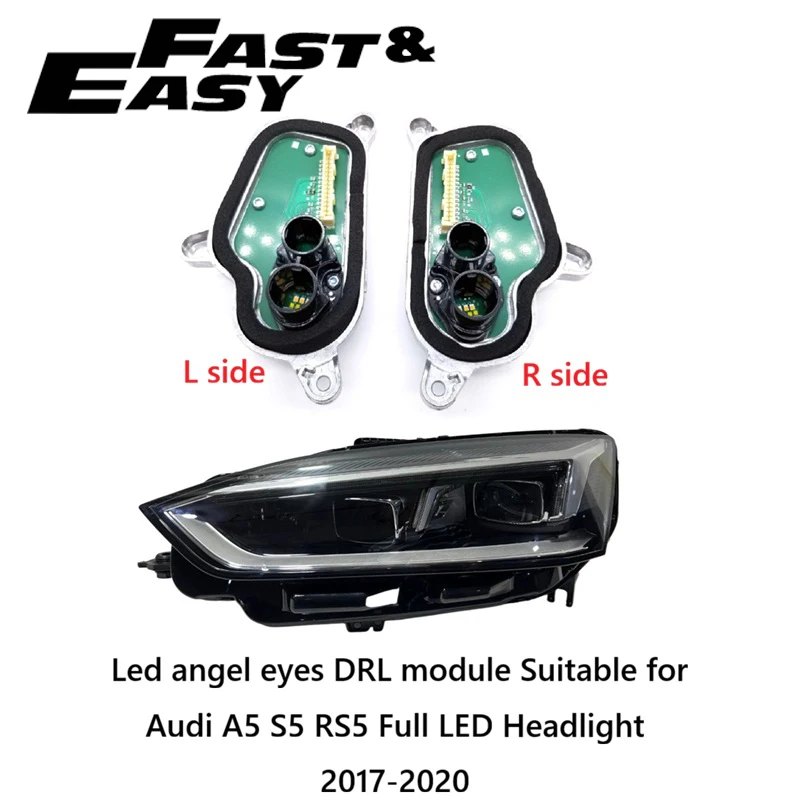 Aftermarket 8W6998473A 8W6998474A LED Angel Eyes Daytime Running Light DRL Module for AUDI A5 S5 FULL LED 2017-2020