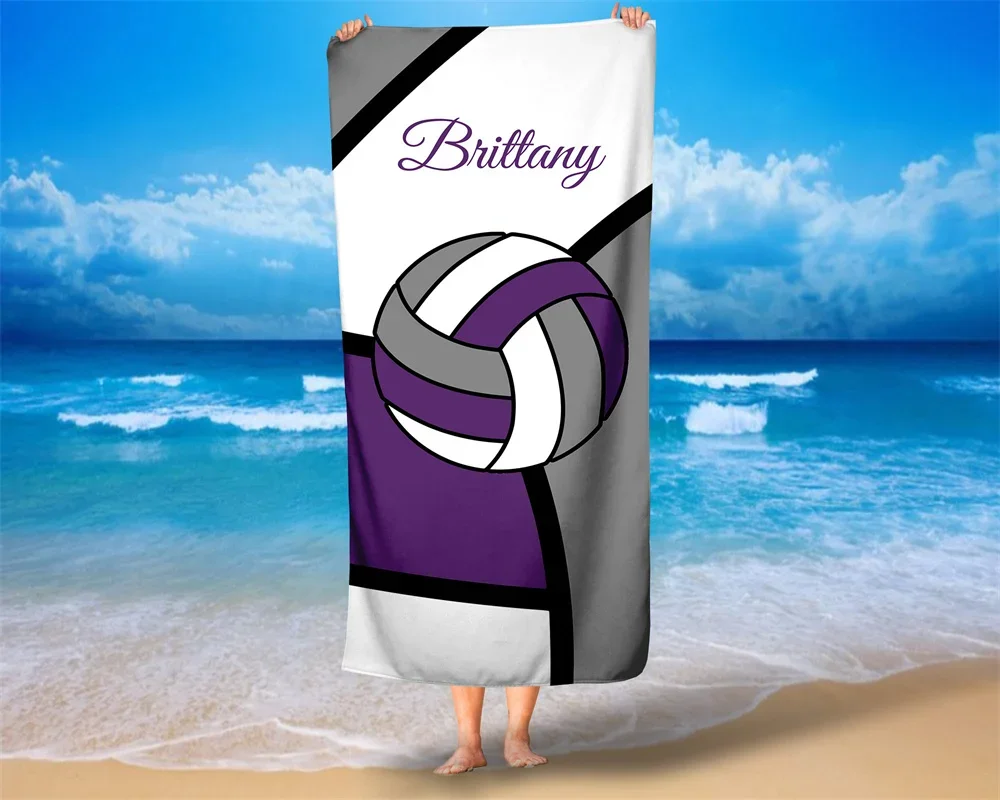 2024 Toalla de playa 3D personalizada Toalla de baño personalizada del equipo de voleibol para regalo de vacaciones en la piscina - Artículo de venta caliente