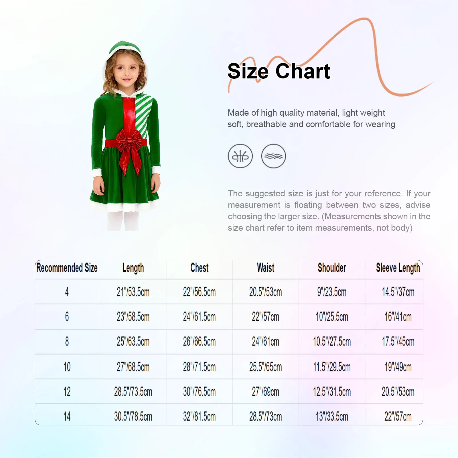 أطفال بنات حفلة عيد الميلاد زي الزنجبيل رجل فستان طويل الأكمام المرقعة شريط الخصر القوس وأشار Pompom هوديي فساتين