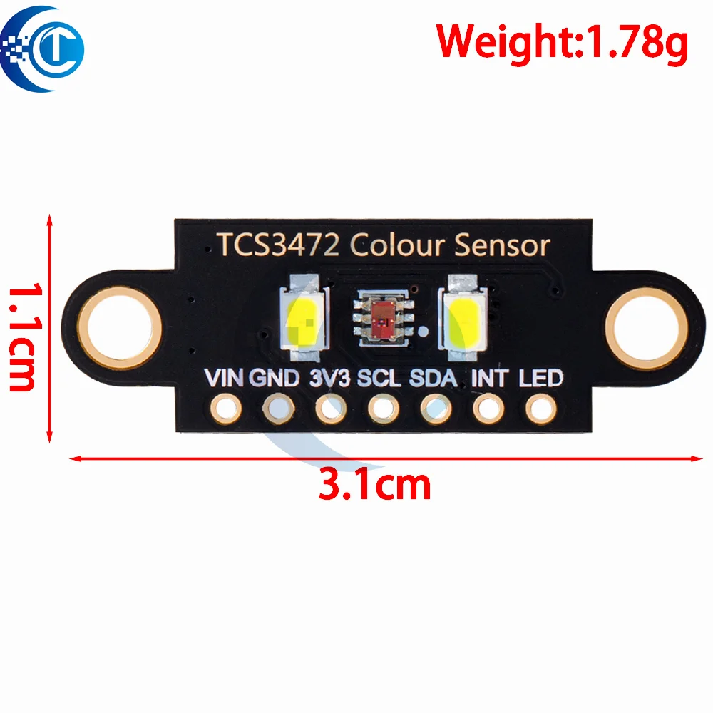 TCS34725 RGB Sensor (1PC): I²C Interface Color Module – Compatible for Arduino/STM32 (Lab Testing/Prototyping)