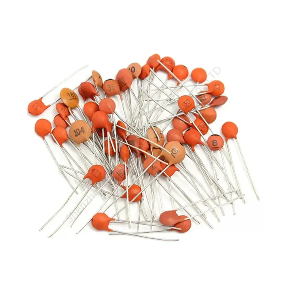 100 Uds condensador cerámico 50V 1pF ~ 100nF 0,1 uF 104 4,7PF 10PF 22PF 33PF 47PF 100PF 101 220PF 221 330PF 470PF 1NF 103 47NF 473