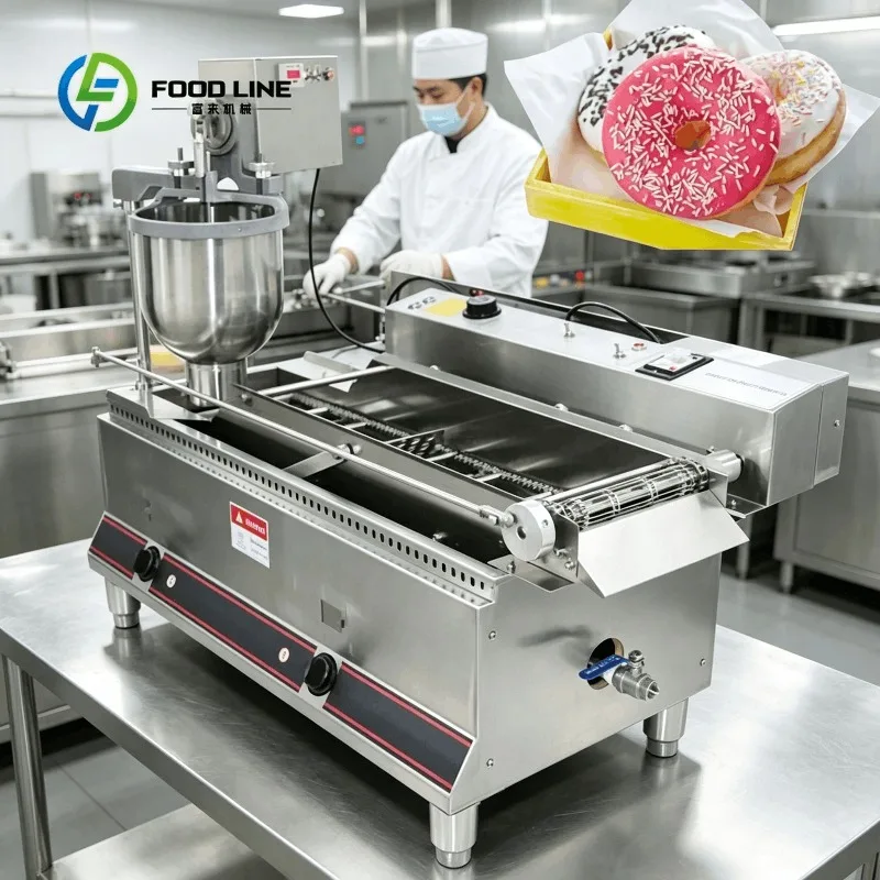 custom tabletop automatic donut maker doughnut continuous fryer temperature adjustable for bakery dessert preparation counter