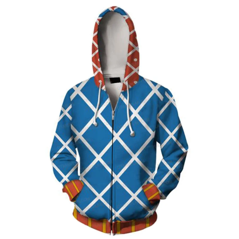 

JOJO's Amazing adventure Gode Misda 3D printed zipper cardigan hooded sport hoodie coat