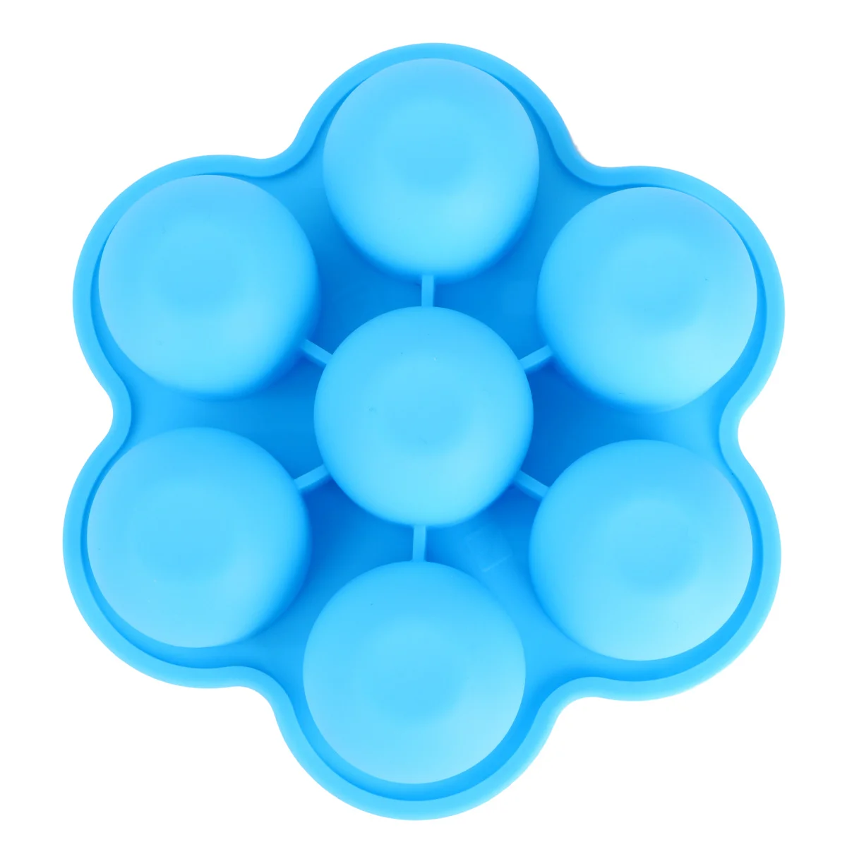 

7 Cavity Baby Food Storage Tray Blue Reusable Food Grade Silicone Container Tray Clip-on Lid Freezer Microwave Oven Safe
