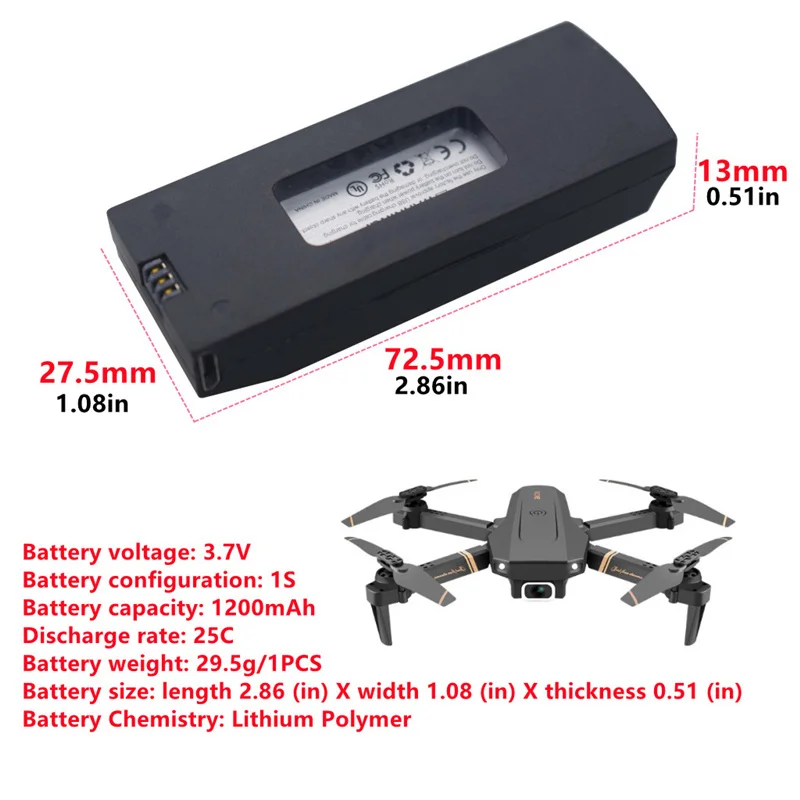 Ulepszona bateria litowa 3,7 V 1200 mAh do fotografii lotniczej 4DRC V4 4D-V4 Drone RC UAV akcesoria 25C bateria 3,7 V