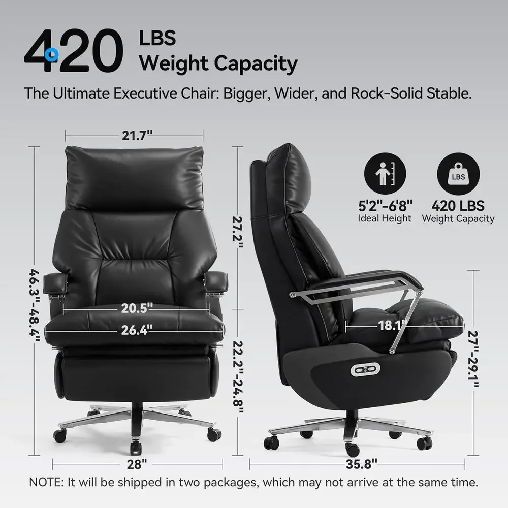 

Special OfferDual Motor Electric Executive Office Chair, Comfortable Reclining Desk Chair With Wide Seat, Ergonomic Leather Home