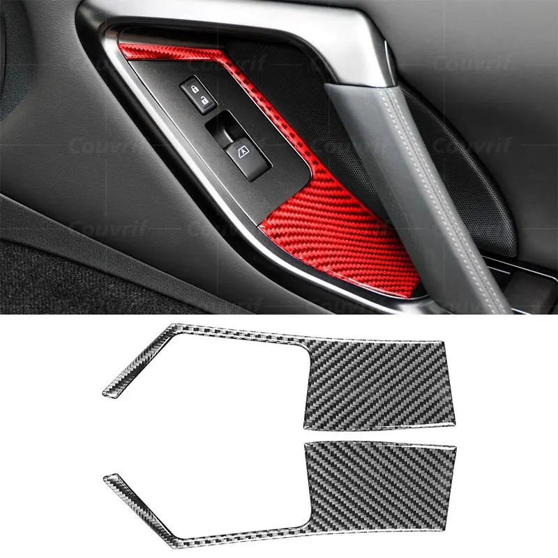 

LHD RHD Carbon Fiber Cover For Nissan GT-R R35 GTR Nismo Window Lift Switch Button Panel Decoration Carbon Stickers Accessories