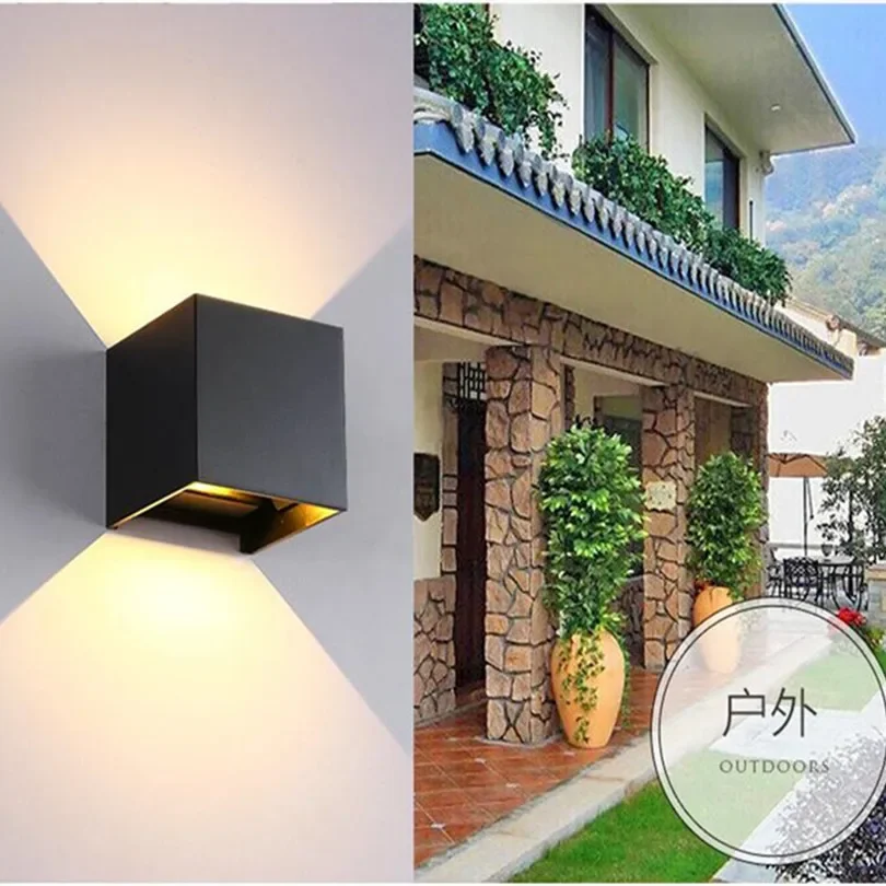 Imagem -06 - Superfície Ajustável Montada Led Lâmpada de Parede Dimmable Cob Cubo Breve Impermeável Luz ao ar Livre Jardim Sconce Luz Moderna 12w