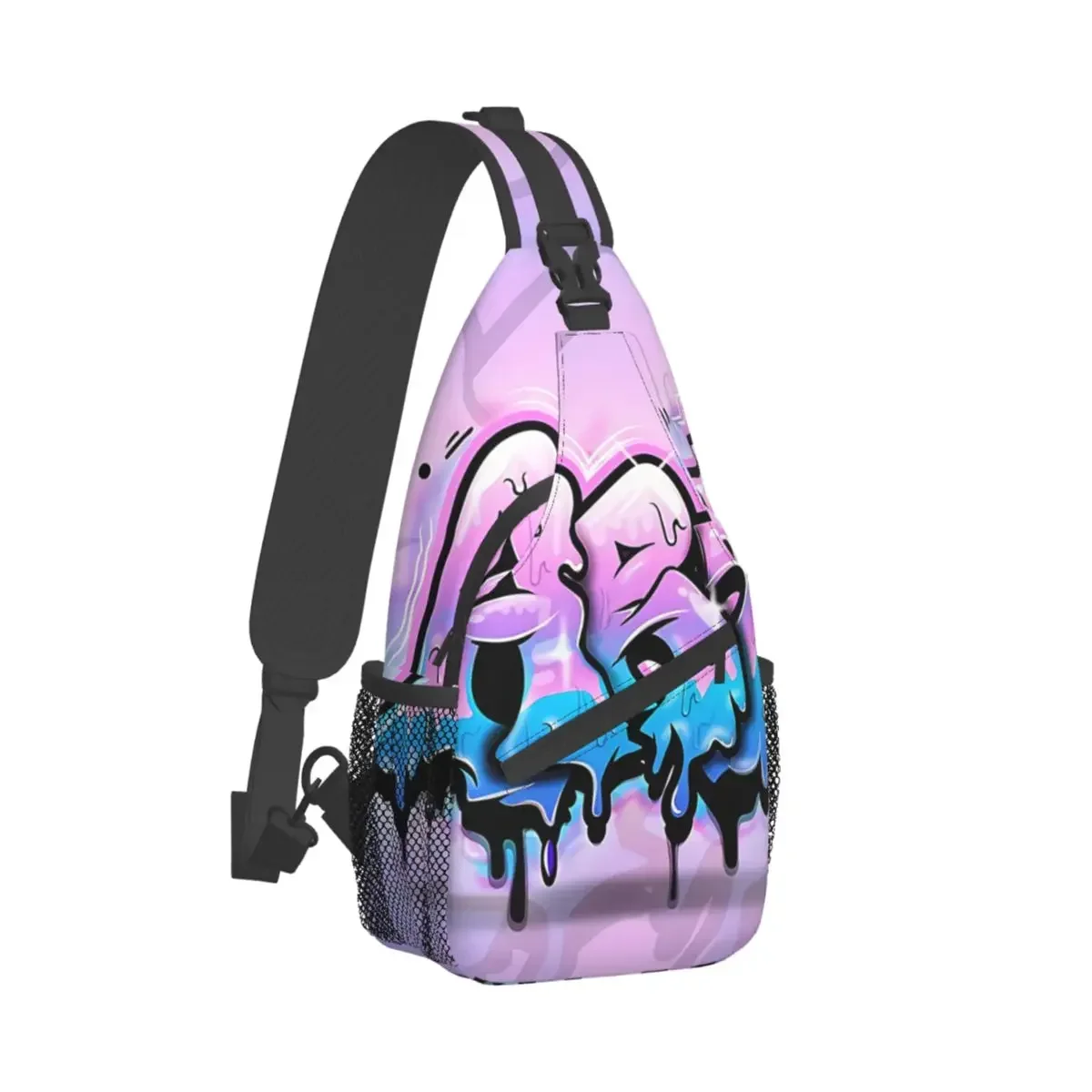 Graffiti Style Art Crossbody Bag Sports Streetwear Chest Bag Unisex Women Man Fashion Shoulder Backpacks Travel