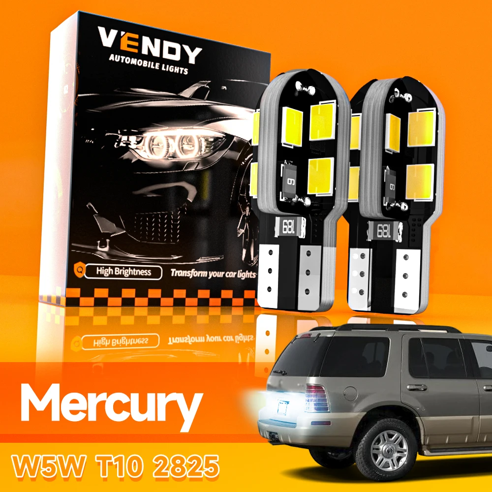 

2pcs LED License Plate Light W5W T10 168 Lamp For Mercury Sable Mariner Montego Grand Marquis Mountaineer Marauder Monterey
