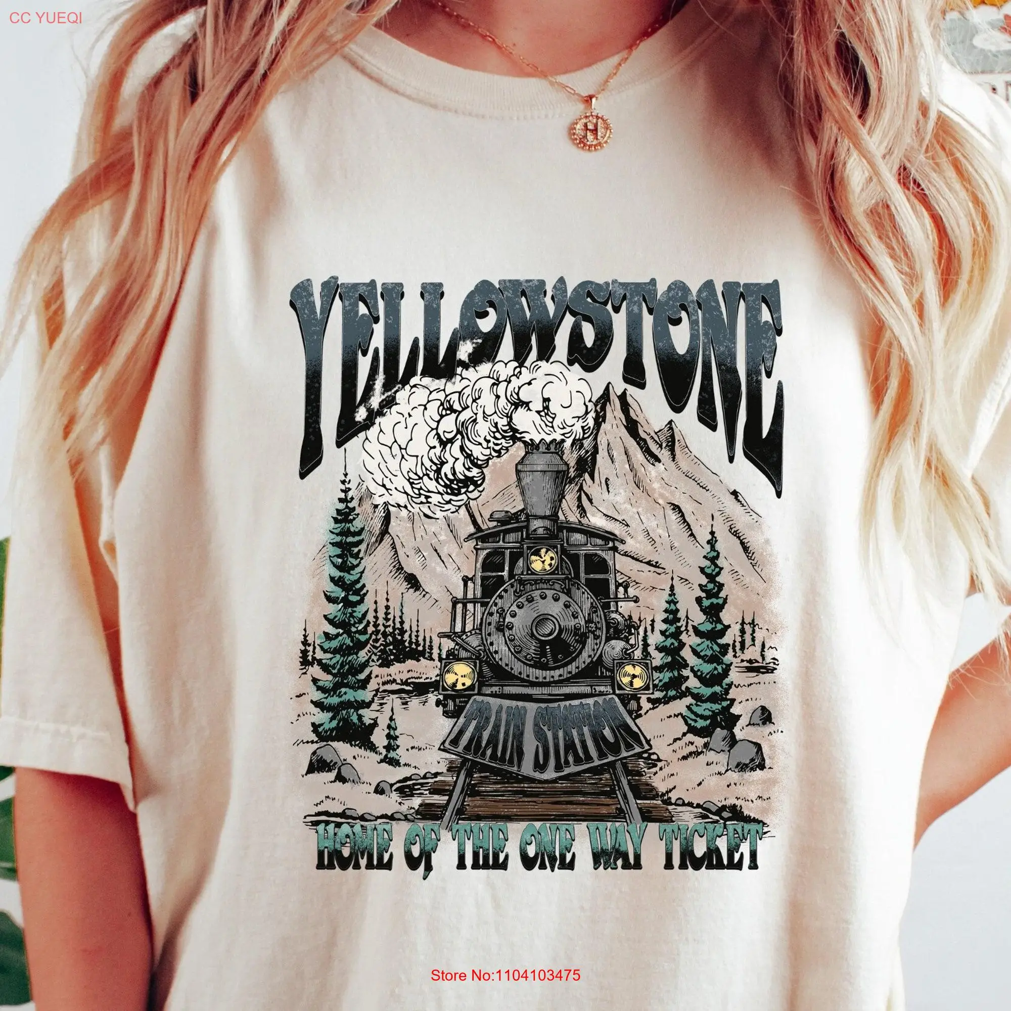 Yellowstone train station tee one way ticket t shirt rodeo cowgirl cowgirls comfort colors national park