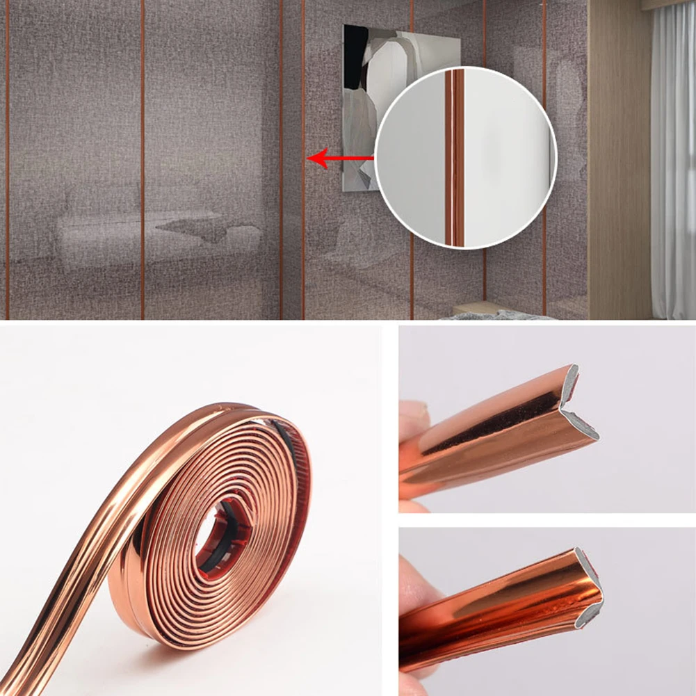 =Self=adhesive= Decorative Tape 2CM*5M PVC Wall Corner Seam Sticker Wall Edge Corner Anti-collision Protection Strip Home Decor