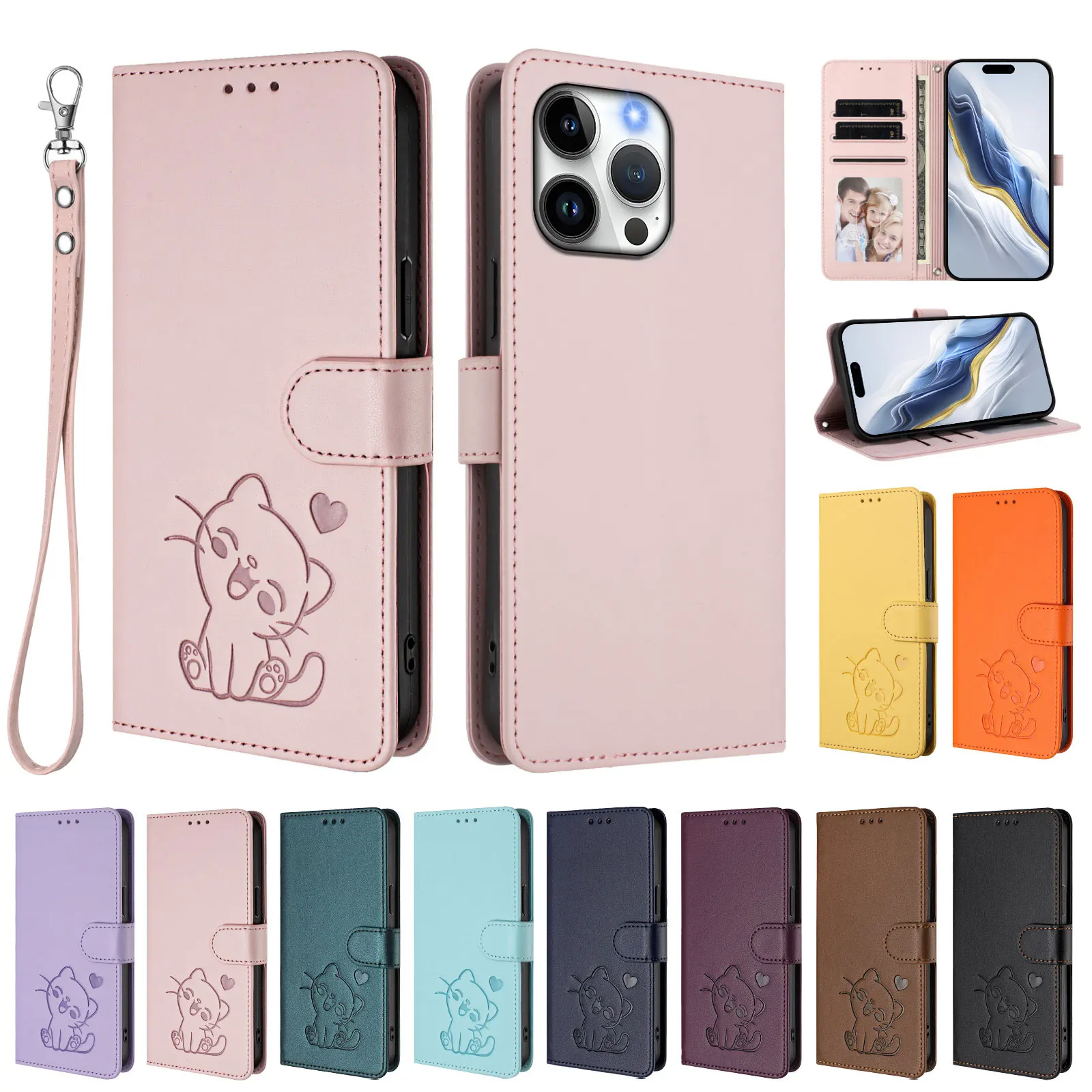 الوجه غطاء الهاتف الجلود ل ZTE بليد A56 A36 A35 A55 A52 A53 A56 A52 A35E A75 A73 لايت كور بلس برو 4G 5G حافظة المحفظة