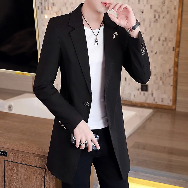 

Приталенный повседневный мужской костюм Jaet, весна-осень, новый Sle для подростков, модная модная ветровка, пальто, длинный жилет