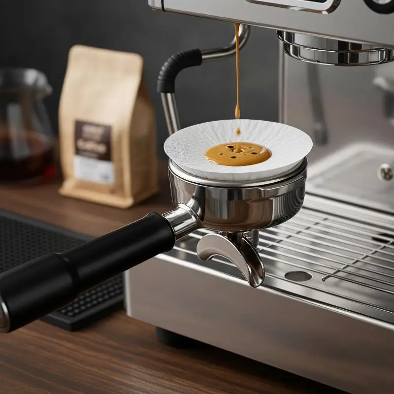 Coffee Filter Paper 100Pcs Food Safe Disposable Round Filters Fit Italian Portafilter Espresso Coffee Makers Commercial Bar Use