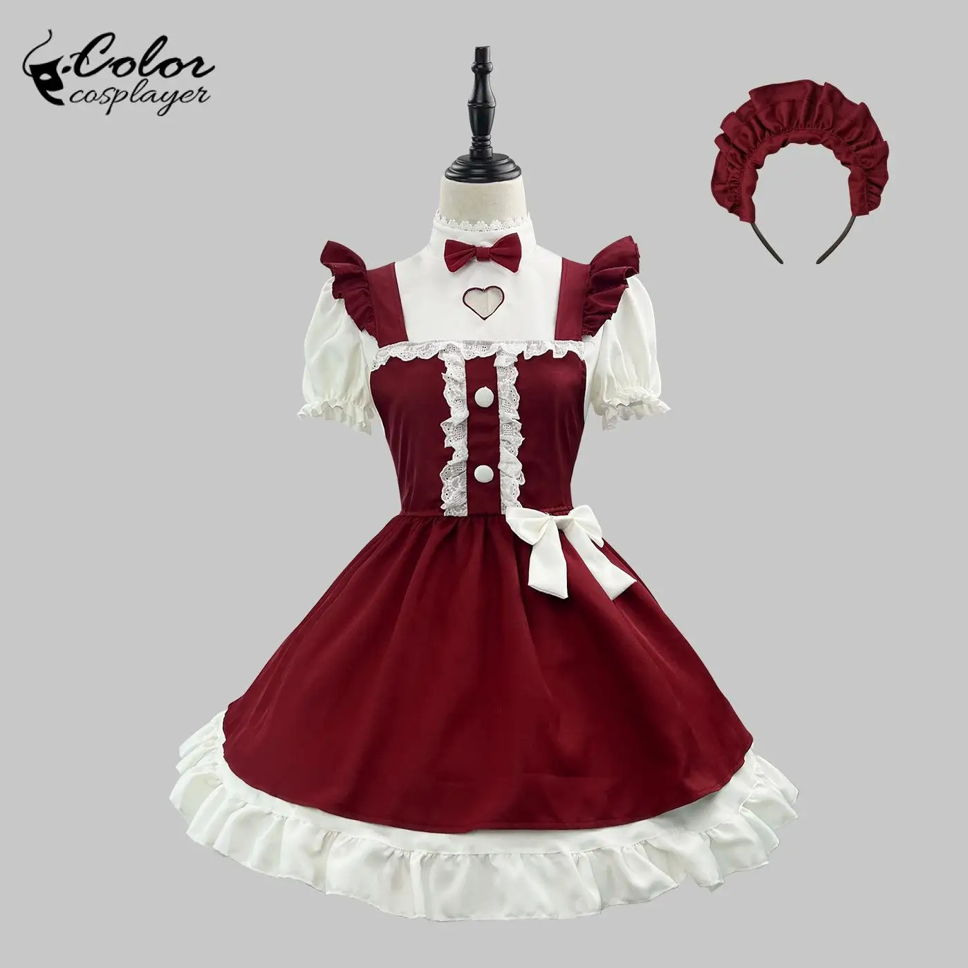 

Color Cosplayer Red Lolita Christmas Dress Maid Cosplay Costume Women Vintage Medieval Dress Christmas Party Carnival Outfit