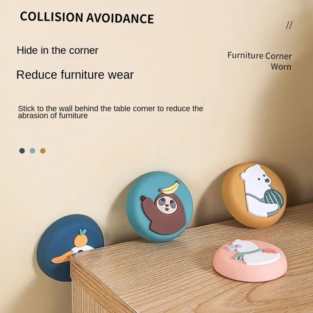 

Cute Wall Protector Door Crash Pad Animals Design Self Adhesive Door Handle Bumper Shockproof Simple Door Stopper Furniture