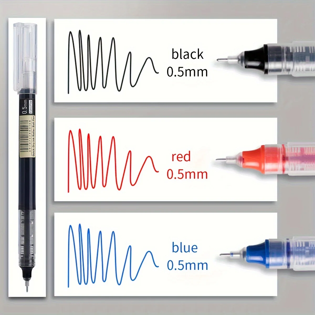 

30 Stuks/10 Stuks Direct Liquid Quick Drying Ballpoint Pen, 0,5 Mm Zwart, Blauw, Rood. Vragen Over Brush Om Huiswerk Te Schrijve