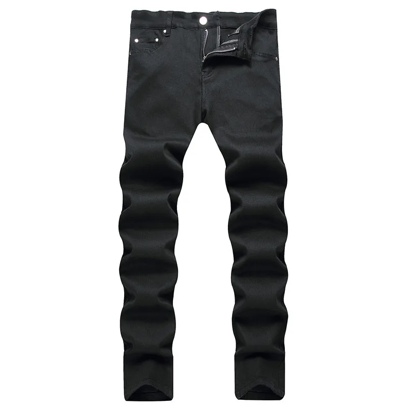 2024 Spring Promotion Cotton Pants Men's Classic Solid Color Black White Style Men Jeans Denim Male Trousers Vaqueros Hombre