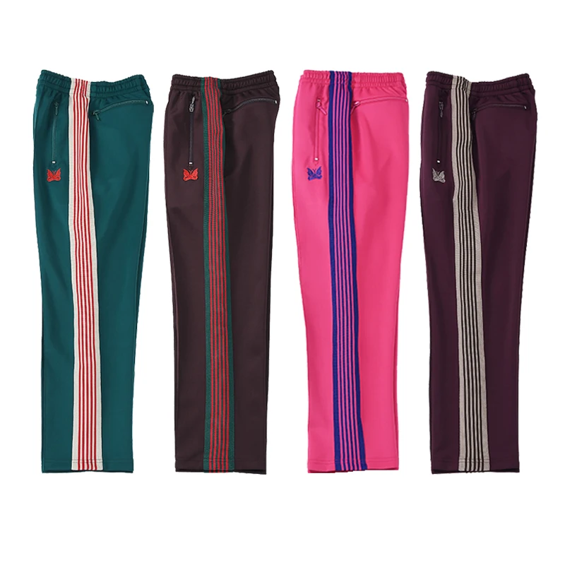 

Embroidered Spor Casual Striped Waisand Straight Leg Long Pants Celebri Endorsed Faionable Straight Pants