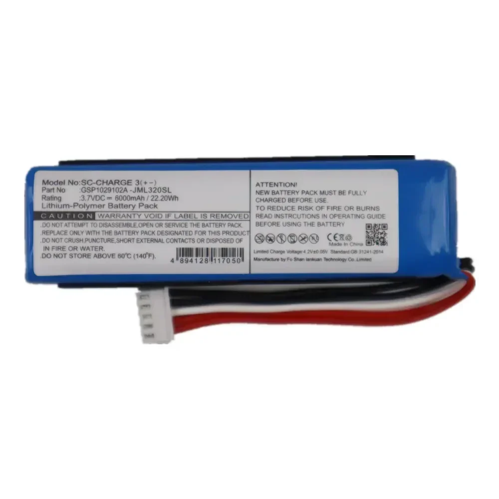 2025 Years 6000mAh Original Battery For JBL Charge 3 2016 Version GSP1029102A Pack Speaker Bluetooth battery Bateria In Stock