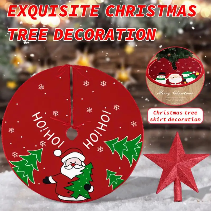 62CM Cartoon Christmas Tree Skirt Crafts Tree Surround Base Set Merry Christmas Decorations For Home Xmas Ornaments Navidad