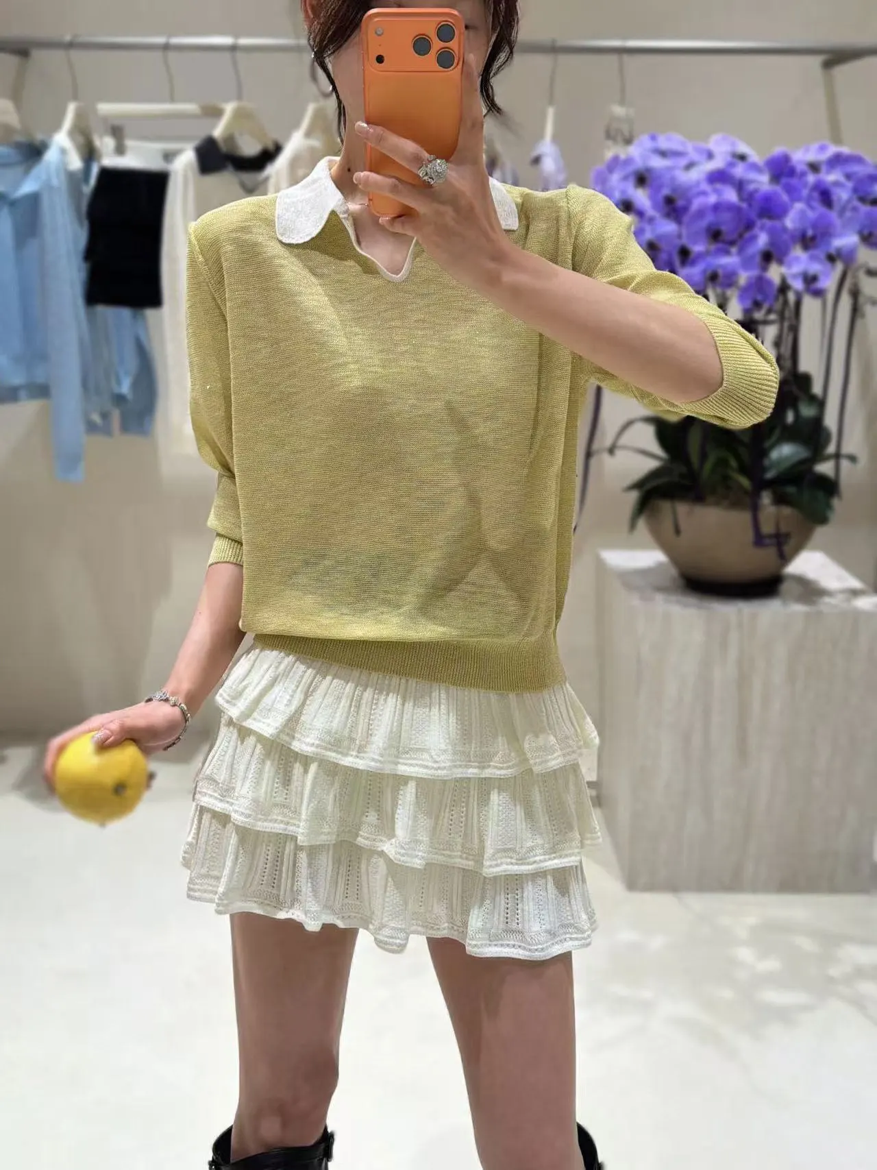 

Дизайнерский трикотажный топ с длинным рукавом и цветовыми блоками из бамбука для женщин: новая весенняя модель, тонкий вязаный топ, стройнящий силуэт