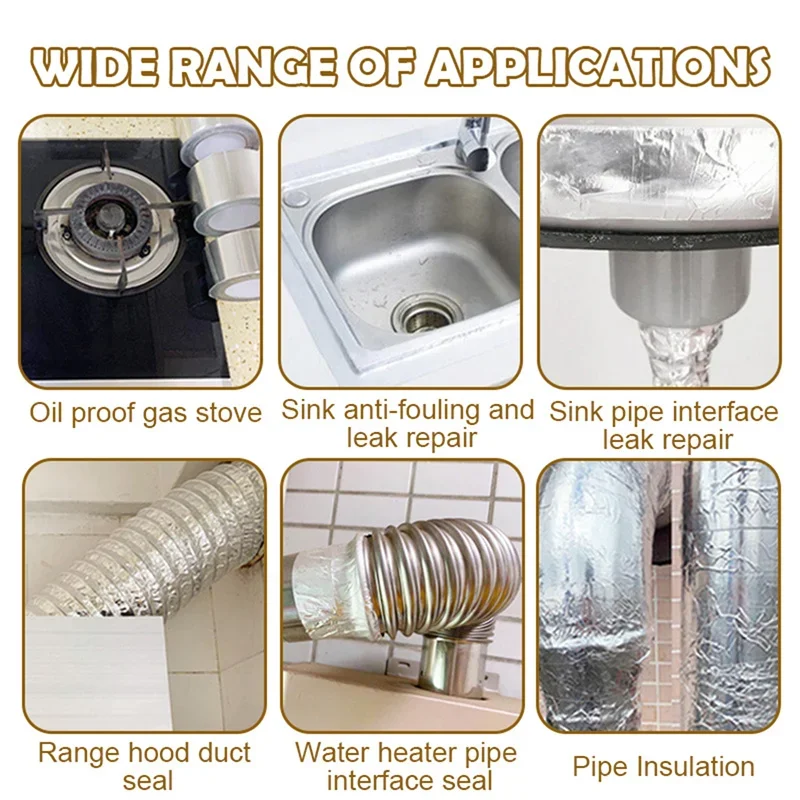 Hochleistungsband aus Aluminiumfolie, hohe Temperaturabdichtung für HVAC-Luftkanäle, Metallreparatur, Foamboard-Isolierung, Trocknerentlüftung – Detail 6