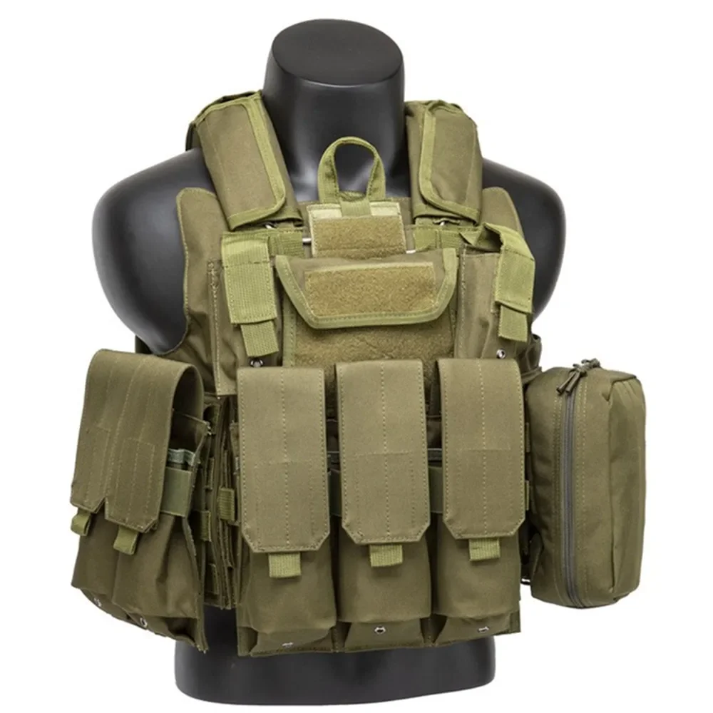 Jacket Tactical Vests Army Fan Molle Waistcoat Combat Hunting with Pouch Assault Plate Carrier CS Mens Outdoor Fight 8 Piece Set
