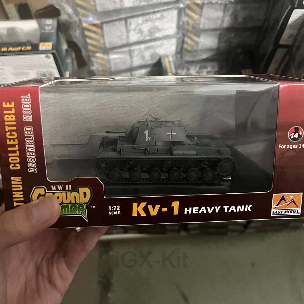 

1:72 SCALE Captured Germany KV-1 Heavy Tank 8th Panzer Div 1944 Finished Plastic Static Model Easymodel 36277