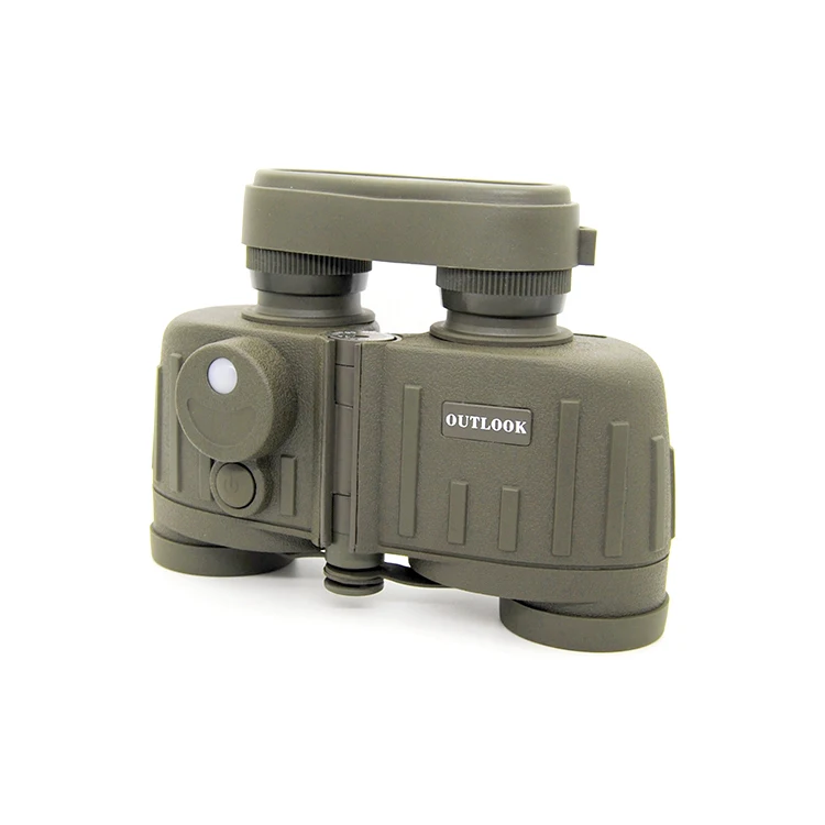 8x30 Professional Steel Binoculars Built-In Compass Waterproof Shockproof Floatable Bak4 Prism FMC-Blue Coated Camping Climbing