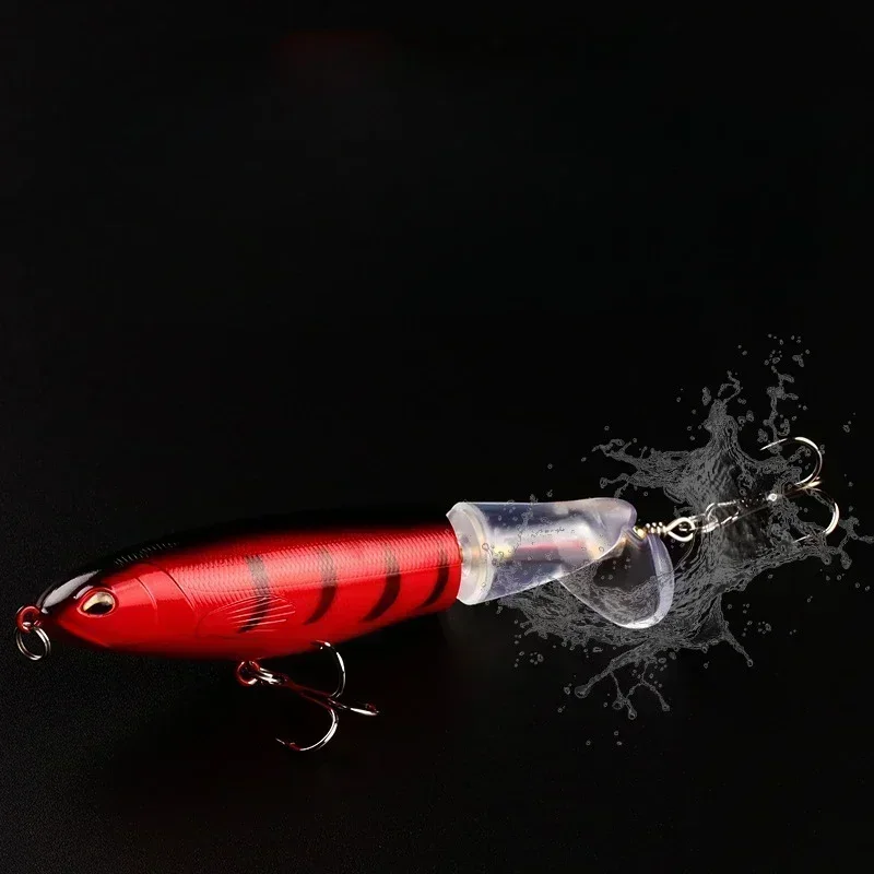 Topwater Fishing Lure Whopper 1 Pcs 10cm Artificial Bait Hard Plopper Soft Rotating Tail Tackle Wave Climbing