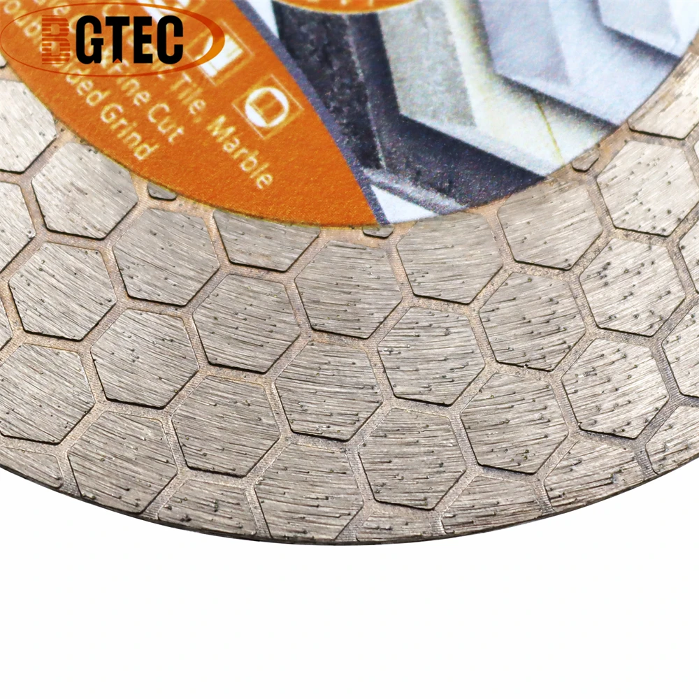 BGTEC 5pcs Diamond Cutting Disc Set Grinding Tile Plate Double-sided Cutter Hex Saw Blade Stoneware Quartz Marble 4