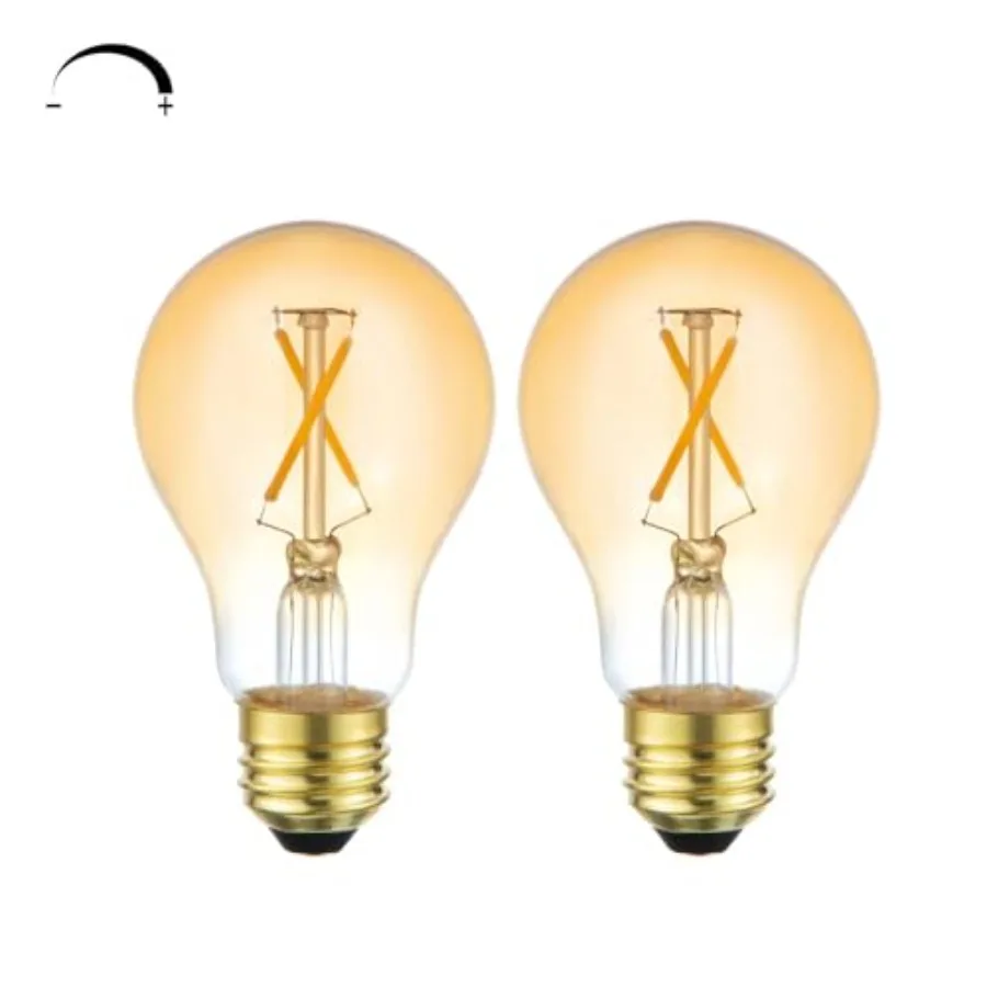 A19 LED Bulbs Edison Vintage Light Bulbs Dimmable, 25 Watt Equivalent 2700K Warm White 250LM Amber Glass Light Bulb for Home Li