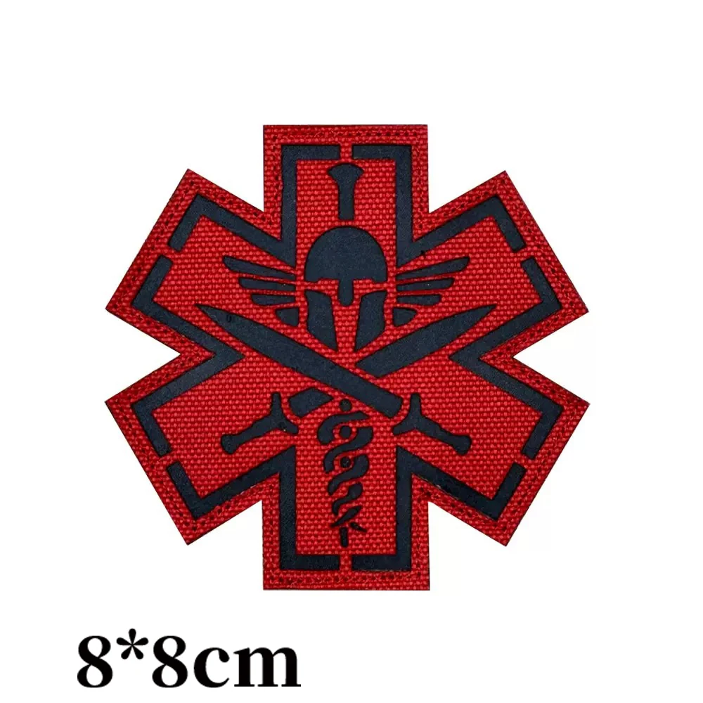 Reflective Tactical Medic Star Patch, Hook And Loop Badge, First Aid Identification For Tactical Vests & Emergency Bags