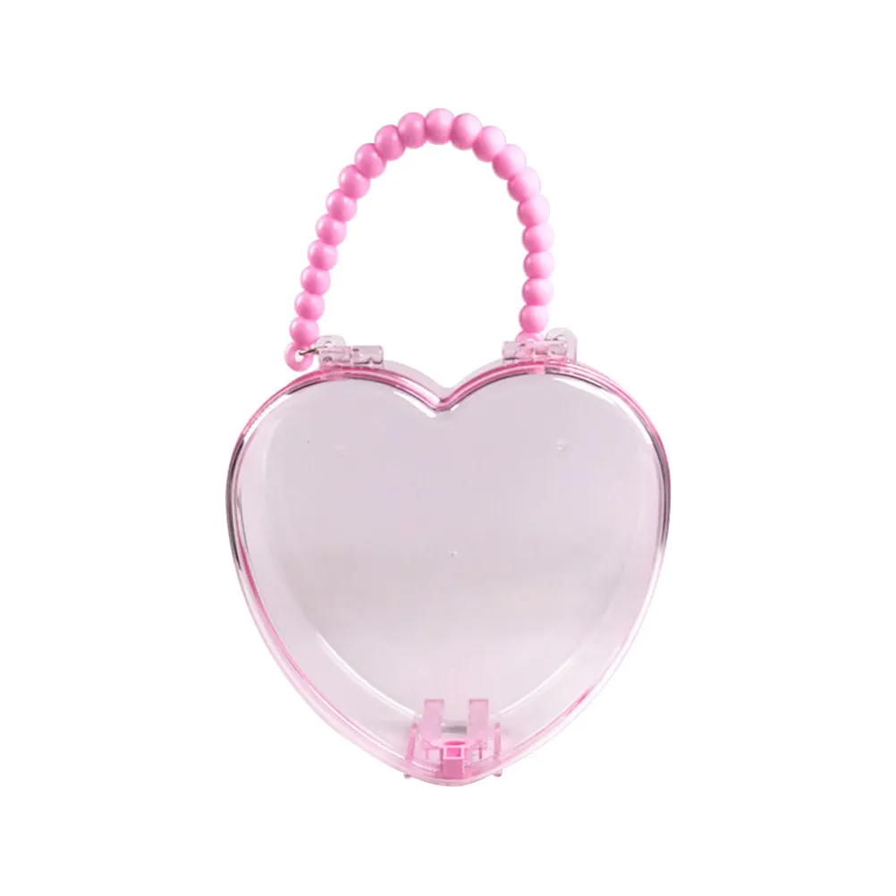 1Pcs Heart Shape PP Material Jewelry Storage Box Large Capacity Compact Makeup Organizer Desktop Stationery Case Gift for Her