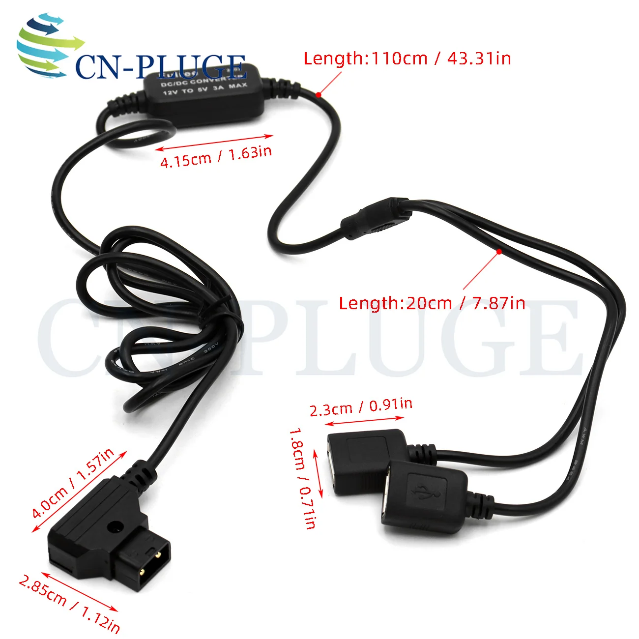 D-TAP 14.8 Battery Output to 2 * USB Female 5V 3A Distributor