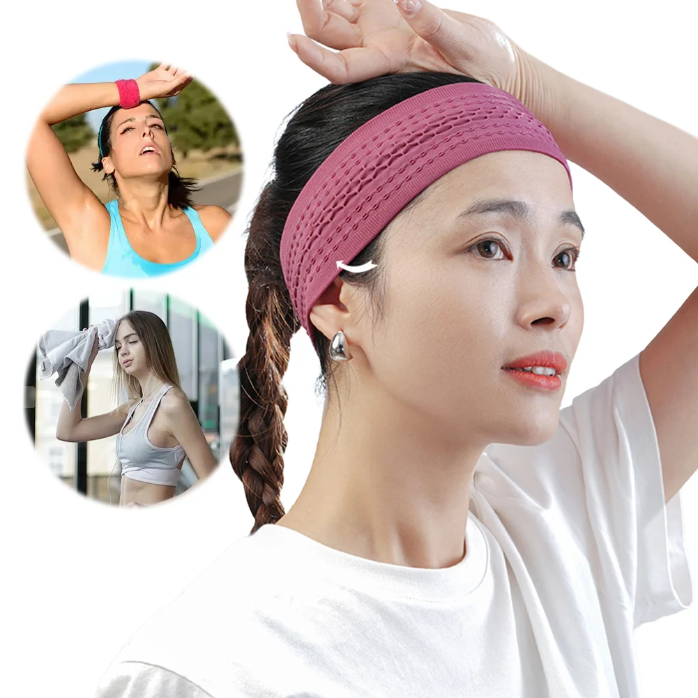 Sports Headband Workout Sweatband Elastic Moisture Wicking Headband Non Slip Sweat Absorption Headband for Running Cycling