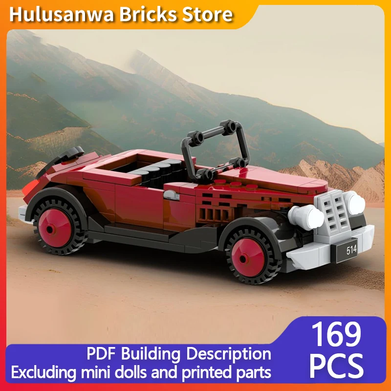 

1920 винтажная темно-красная модель автомобиля MOC, строительные кирпичи, военное оборудование, модульные технологии, подарки, праздник, сборка, детские игрушки, костюм