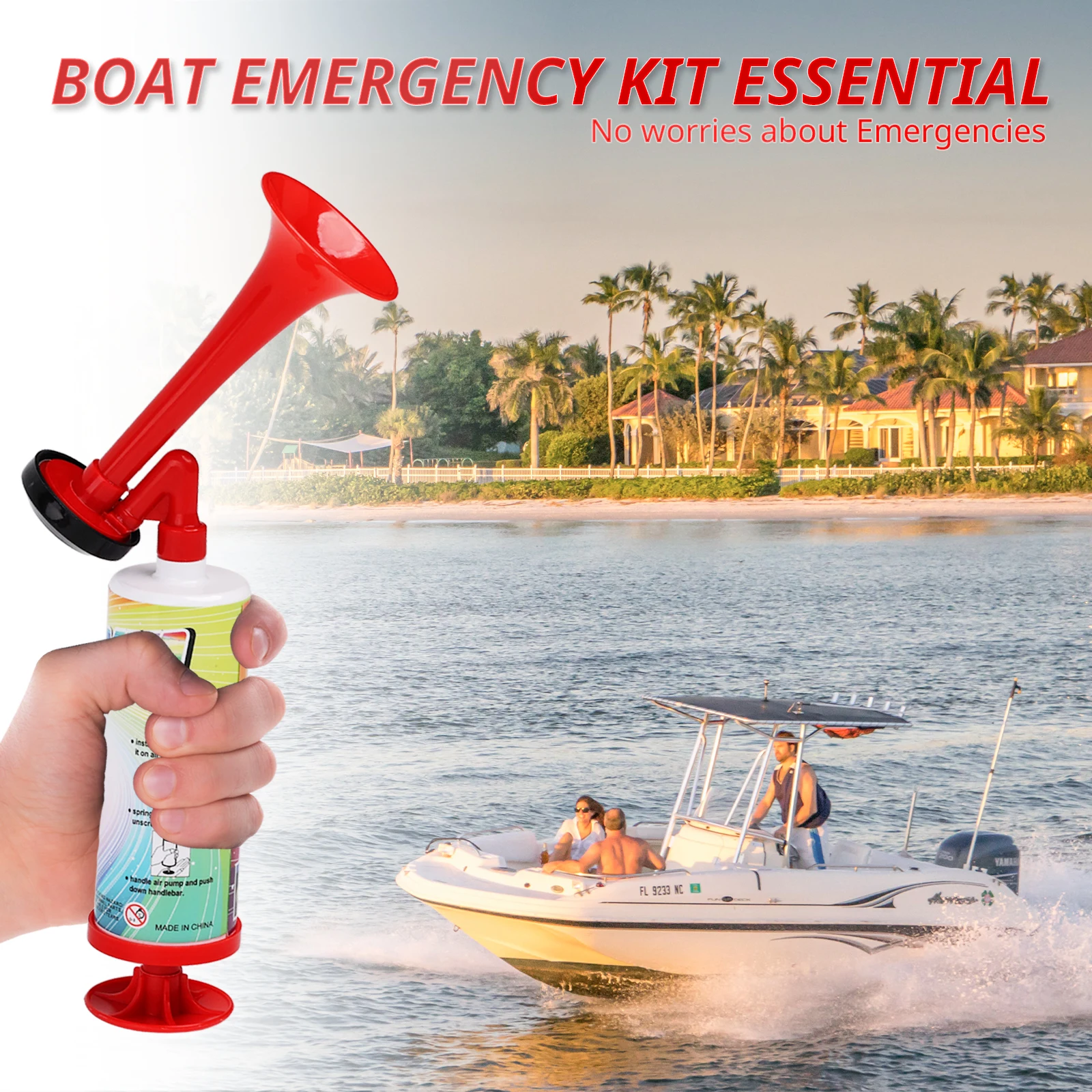 FARBIN Air horns Marine and Sports Pump Air Horn, Loud Sound Handheld Signal Boat Horn, Personal Safety Horn Camping,