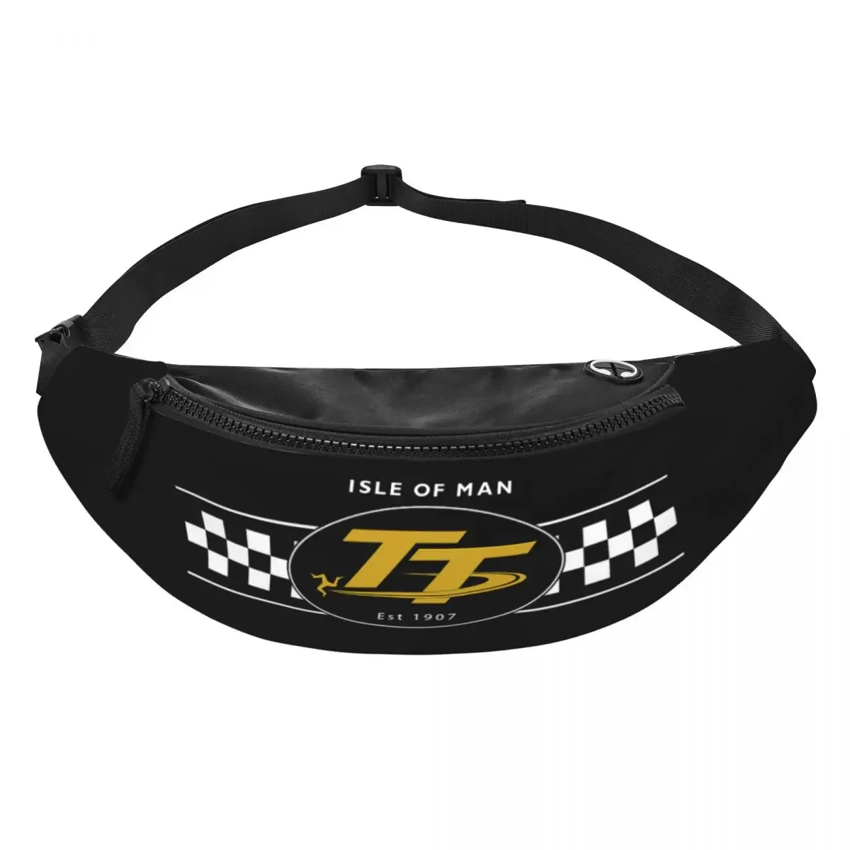 TT Racing Fanny Pack para Homens e Mulheres, Bolsa de Cintura Crossbody, Bolsa de Dinheiro para Telefone, Ciclismo, Camping, Motobike Racer, Cool Isle of Man