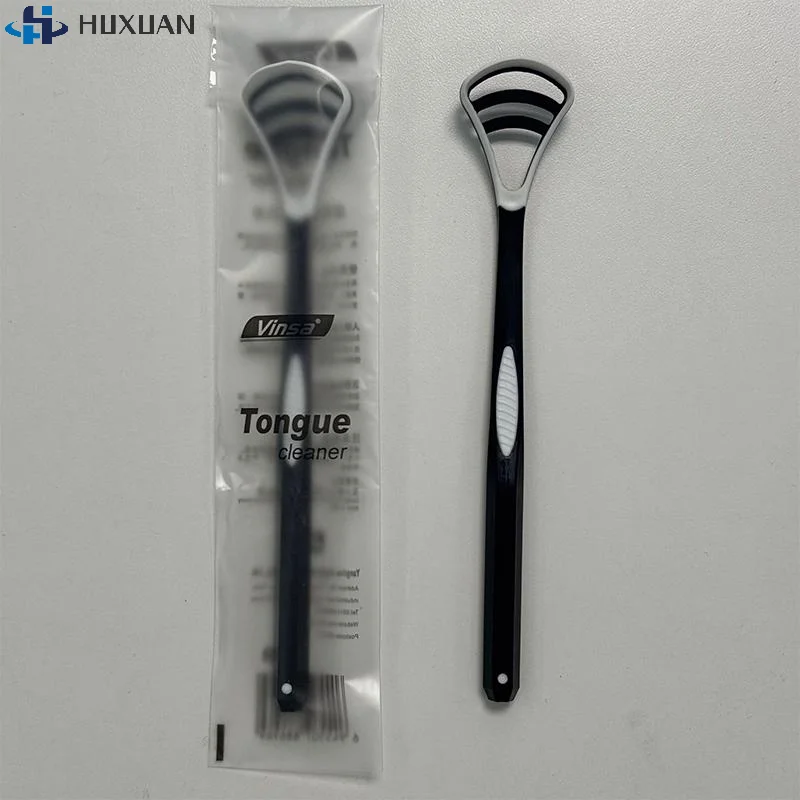 1PCS Silicone Tongue Scraper With Ergonomic Handle Double-sided Fresher Breath Tongue Cleaning Brush Oral Hygiene Tool