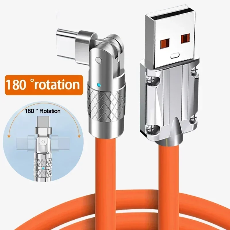 120W Liquid Silicone USB Super Fast Charge Cable For iPhone Xiaomi Huawei Samsung Charging Data Micro USB C Type C Game Cord