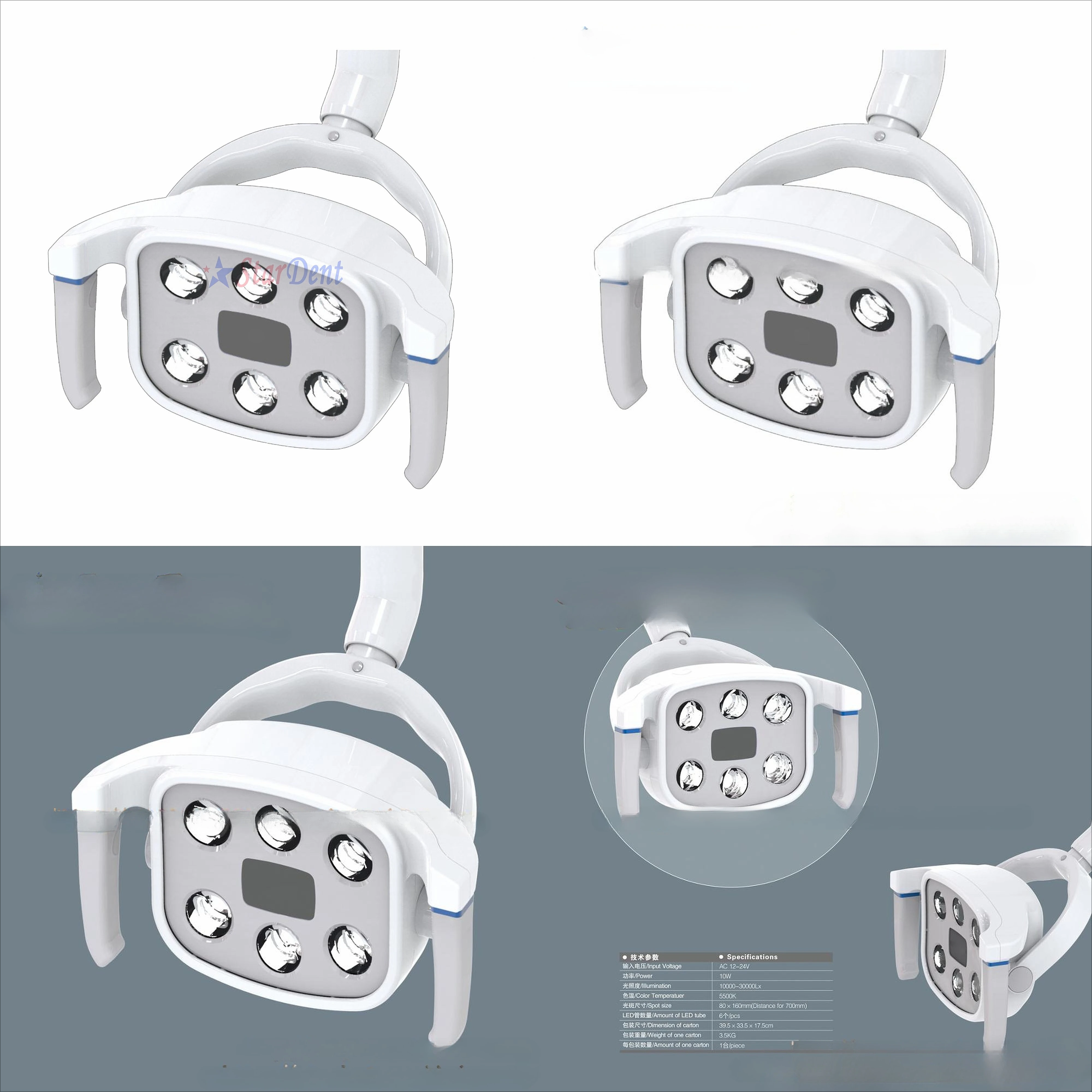 Dentals Chair LED Sensor Light with 6 Bulbs for Clinic