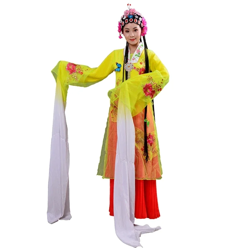 فستان رقص شعبي صيني بأكمام طويلة، زي قديم، ملابس نسائية للمسرح، رداء ملابس أوبرا بكين التقليدية