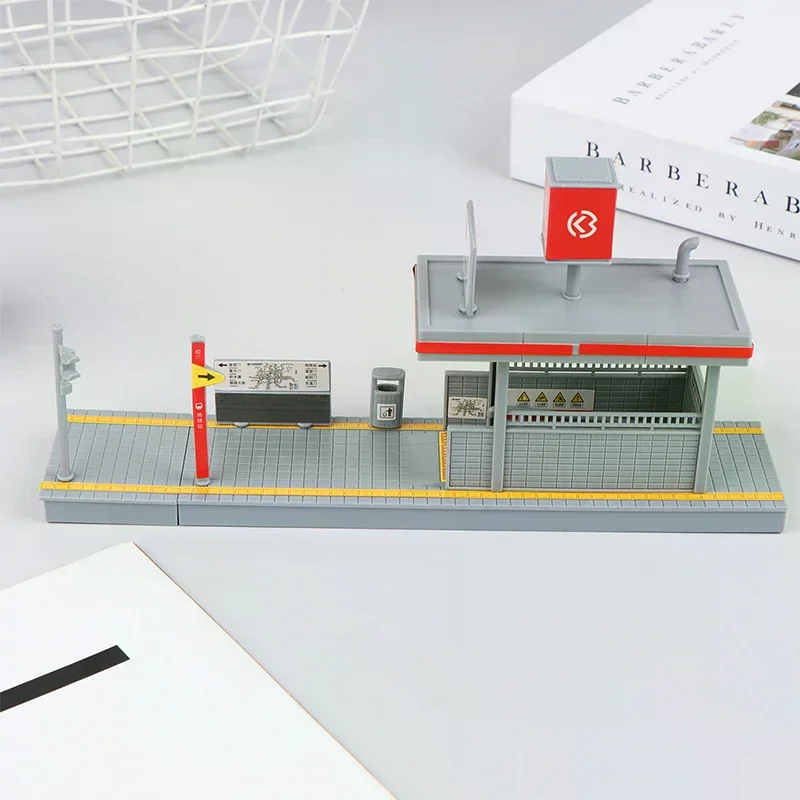 1:64 스케일 지하철역 디오라마 모델 건축 장면 키트 DIY 조립식 디오라마 모래 테이블 레이아웃 장식
