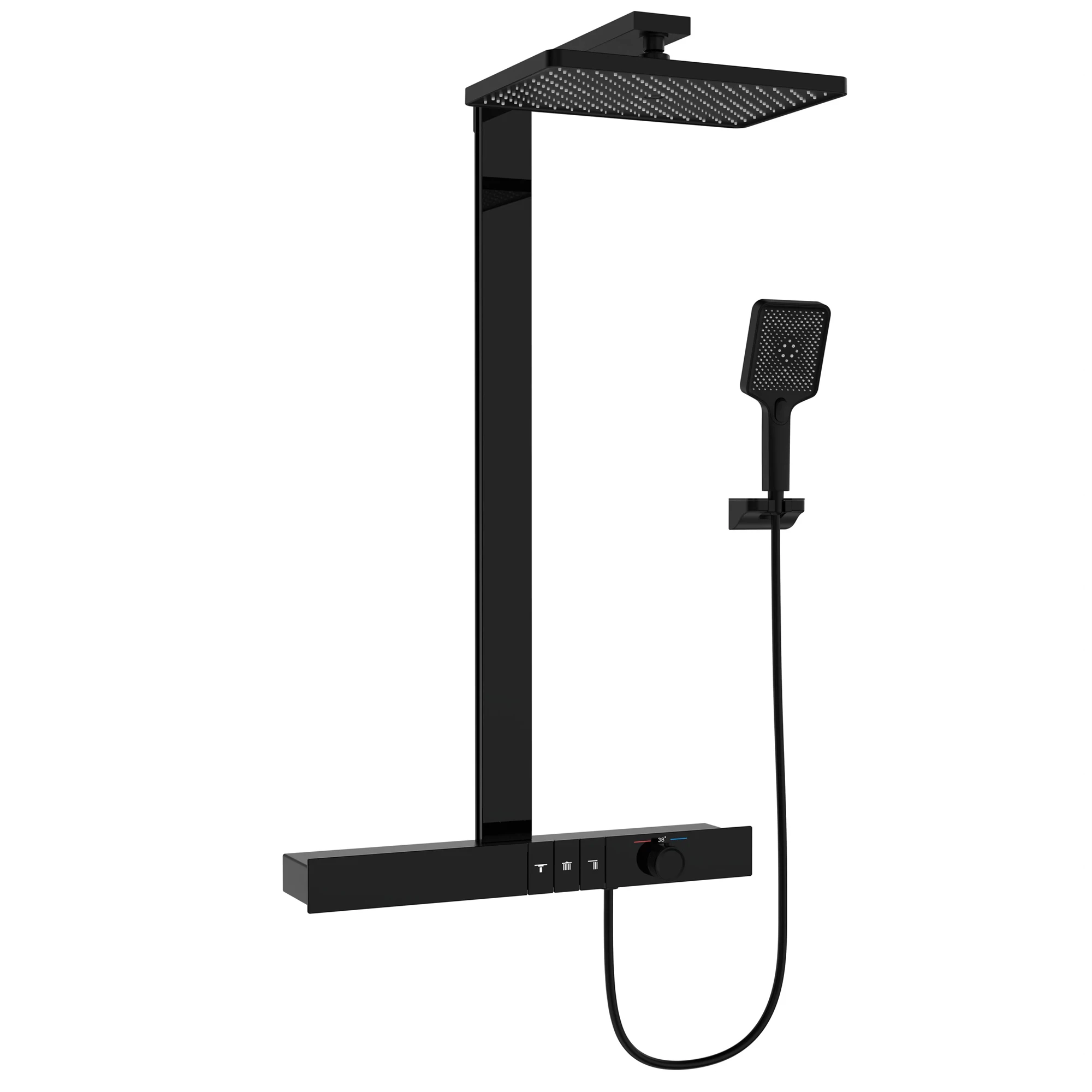 #￥square Popular Hot Sale 3 Function High Quality Luxury Thermostat Shower Faucet
